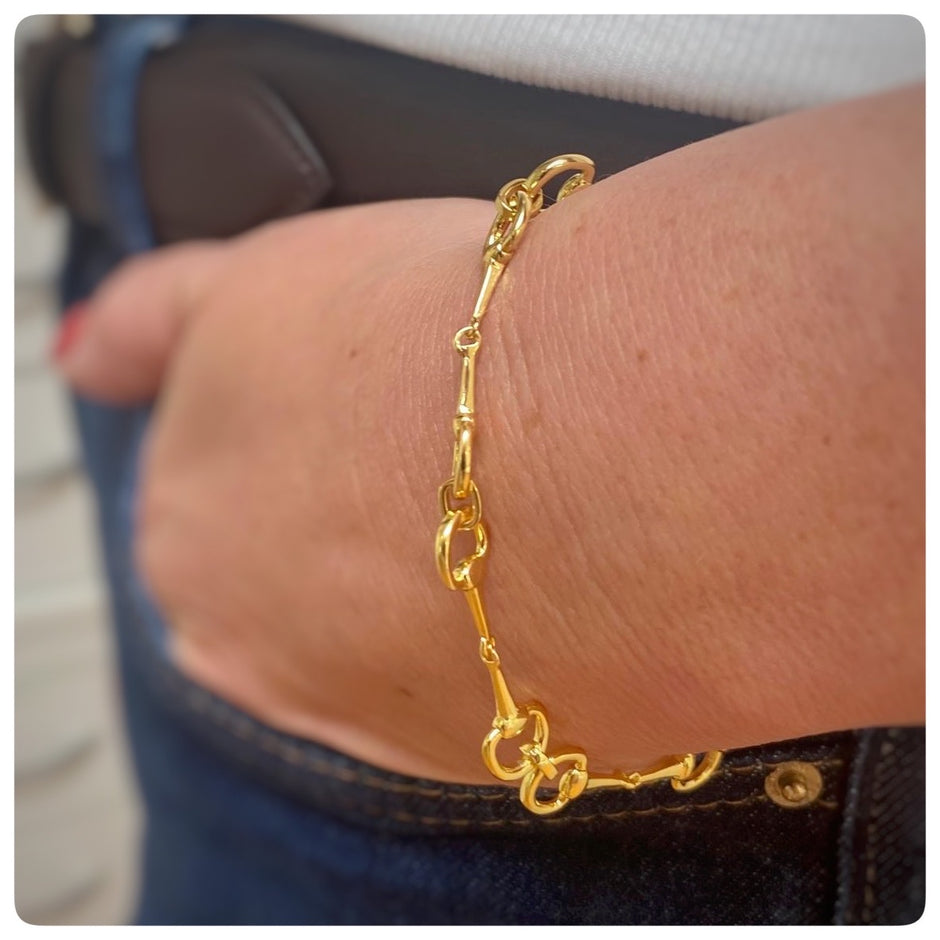 18ct Gold Plated Snaffle Bit Bracelet