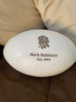 Personalised White Leather Rugby Ball With Your Logo & Text