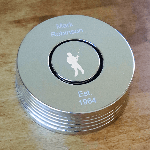 Personalised Fishing Polished Coaster Set