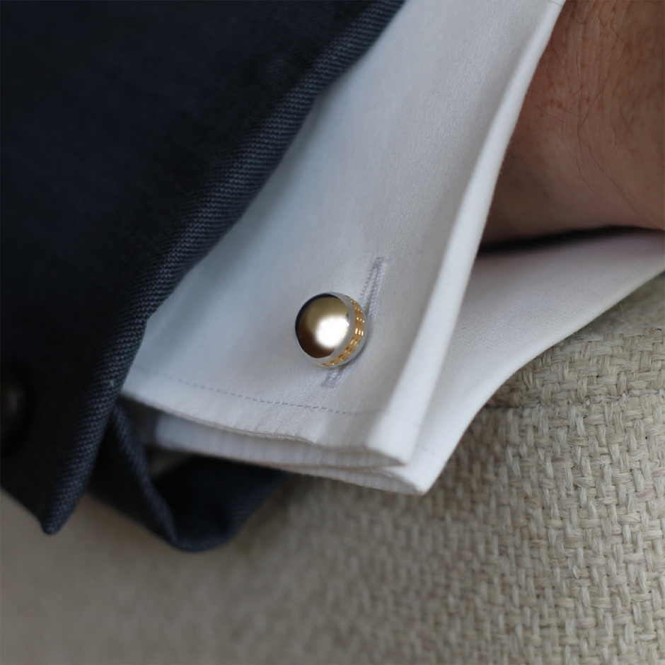 Personalised Cricket Bat & Ball Two Tone Cufflinks