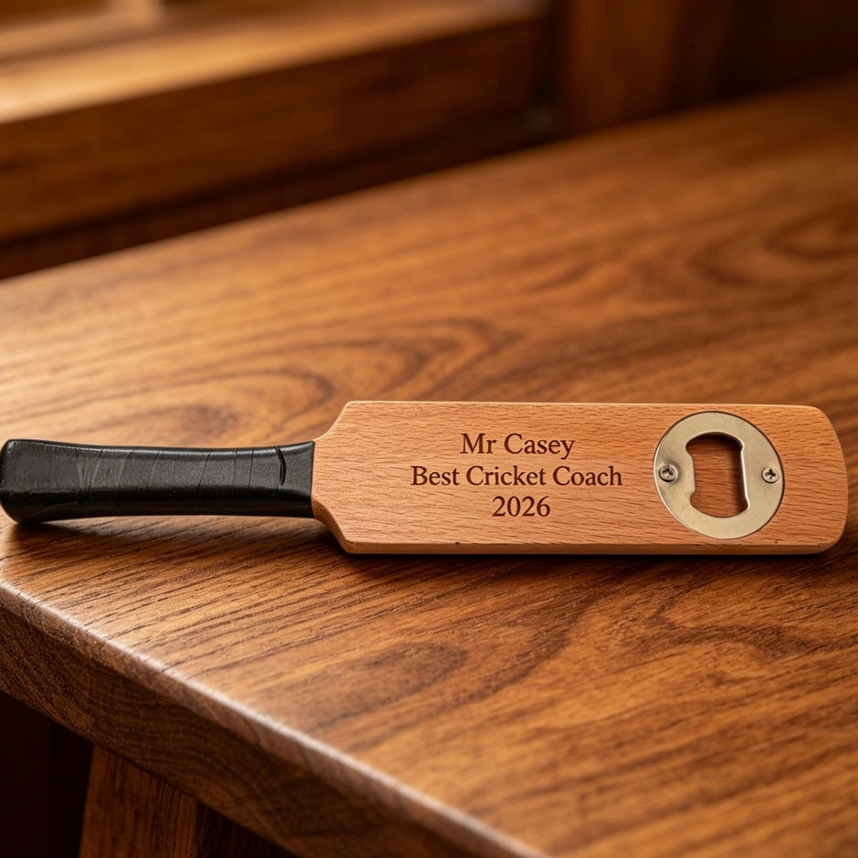 Personalised Mini Cricket Bat Bottle Opener