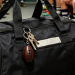Personalised Brown Vintage Leather Rugby Ball Keyring