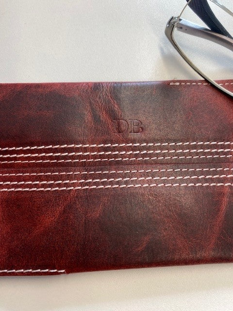 Personalised Leather Cricket Glasses Case