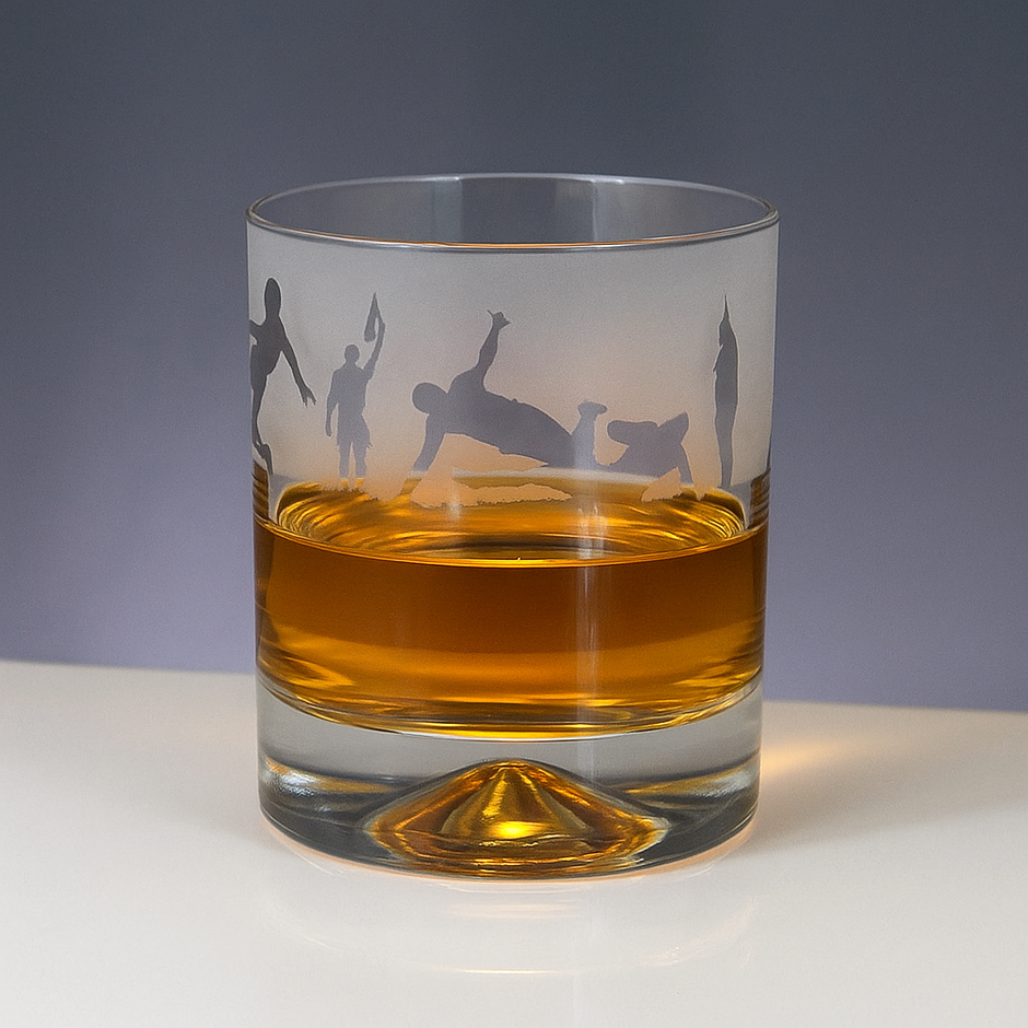 Football Themed Whisky Tumbler Glass