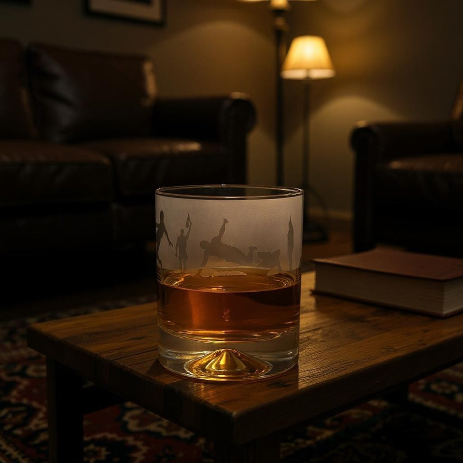 Football Themed Whisky Tumbler Glass