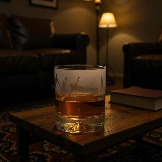 Football Themed Whisky Tumbler Glass