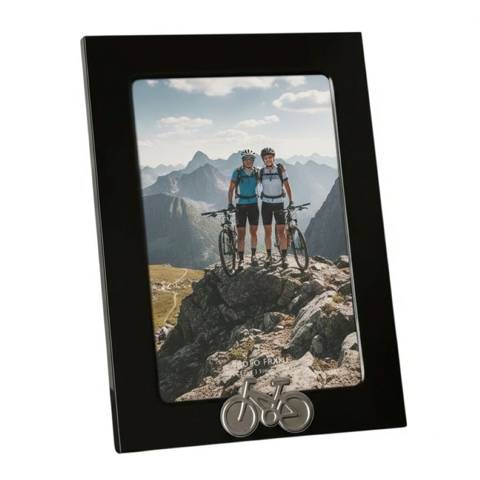 Personalised Cycling Photo Frame With Bike Motif