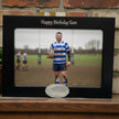 Personalised Rugby Photo Frame With Rugby Ball Motif