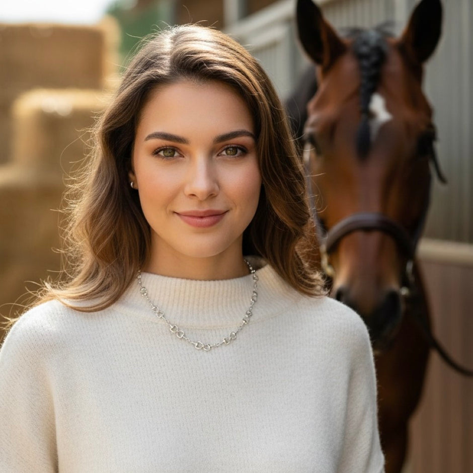 Silver Or Gold Personalised Snaffle Bit Necklace
