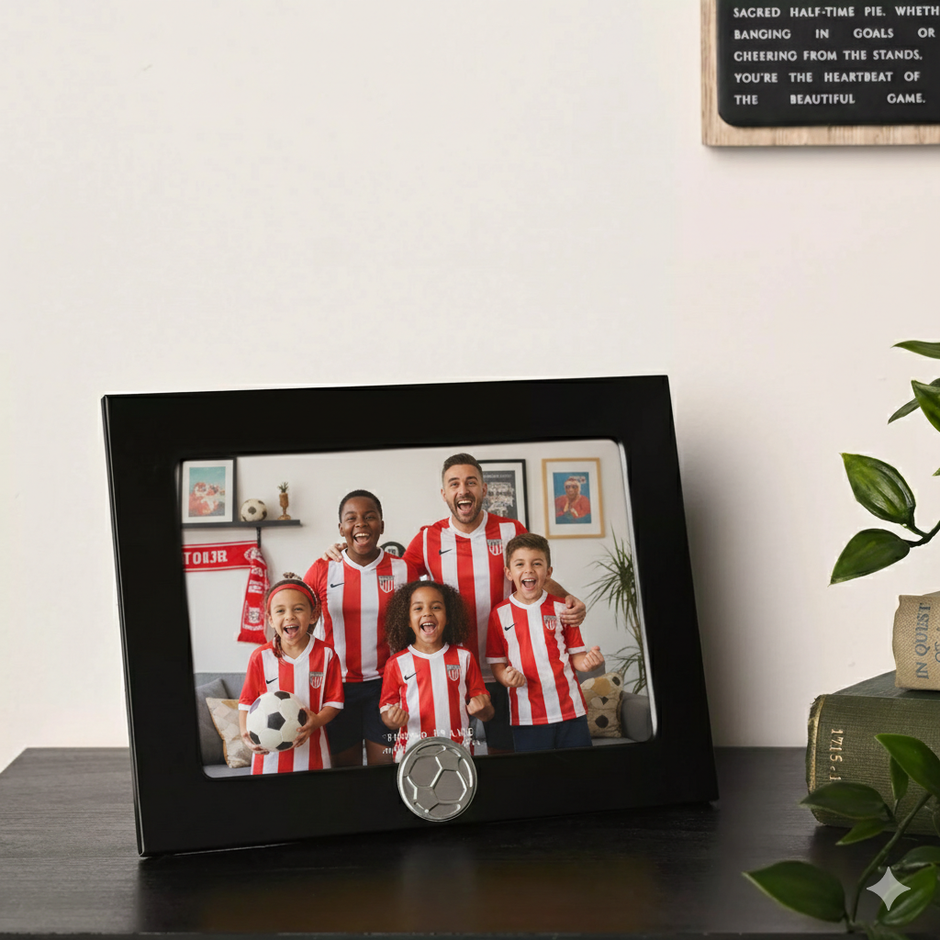 Personalised Football Photo Frame With Ball Motif