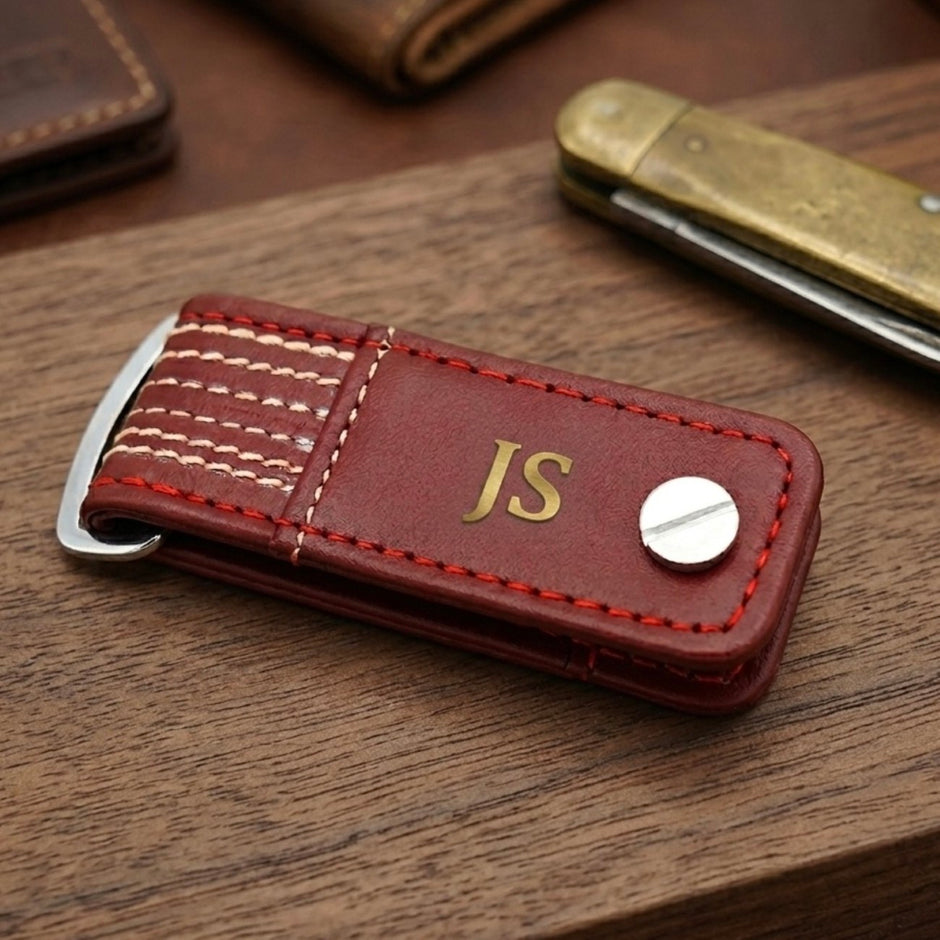 Personalised Cricket Leather Key Holder