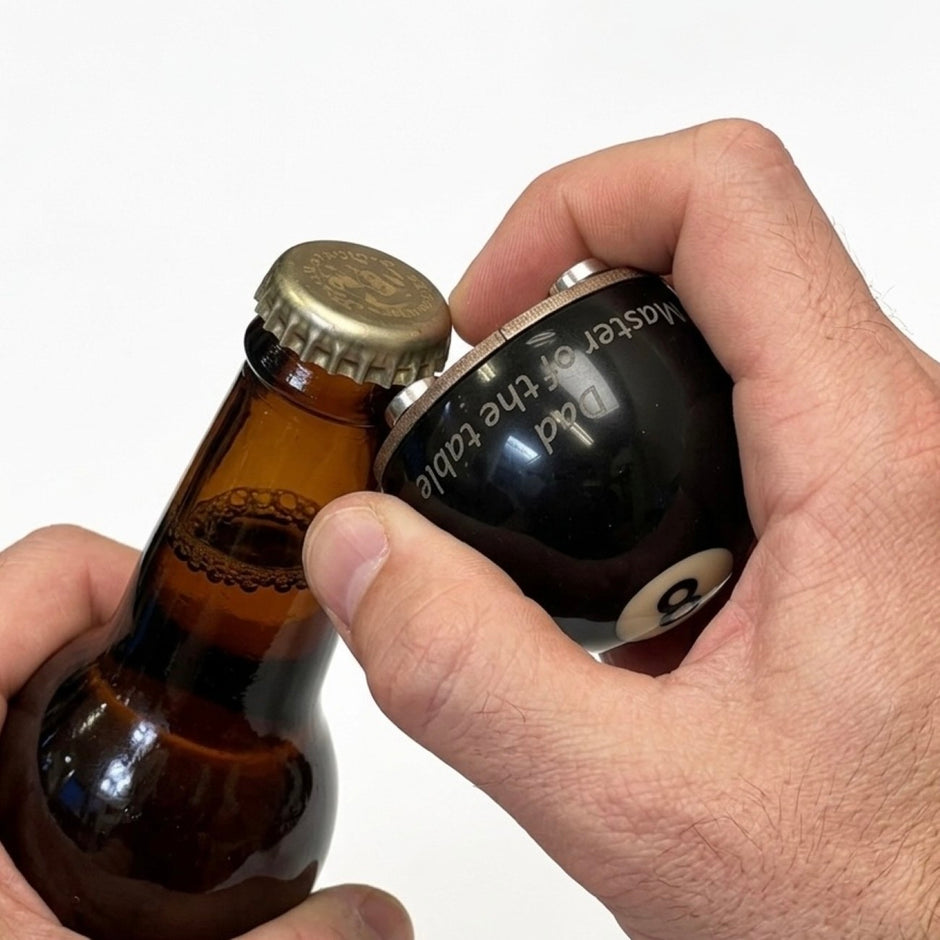 Personalised Black 8 Ball Pool Ball Bottle Opener