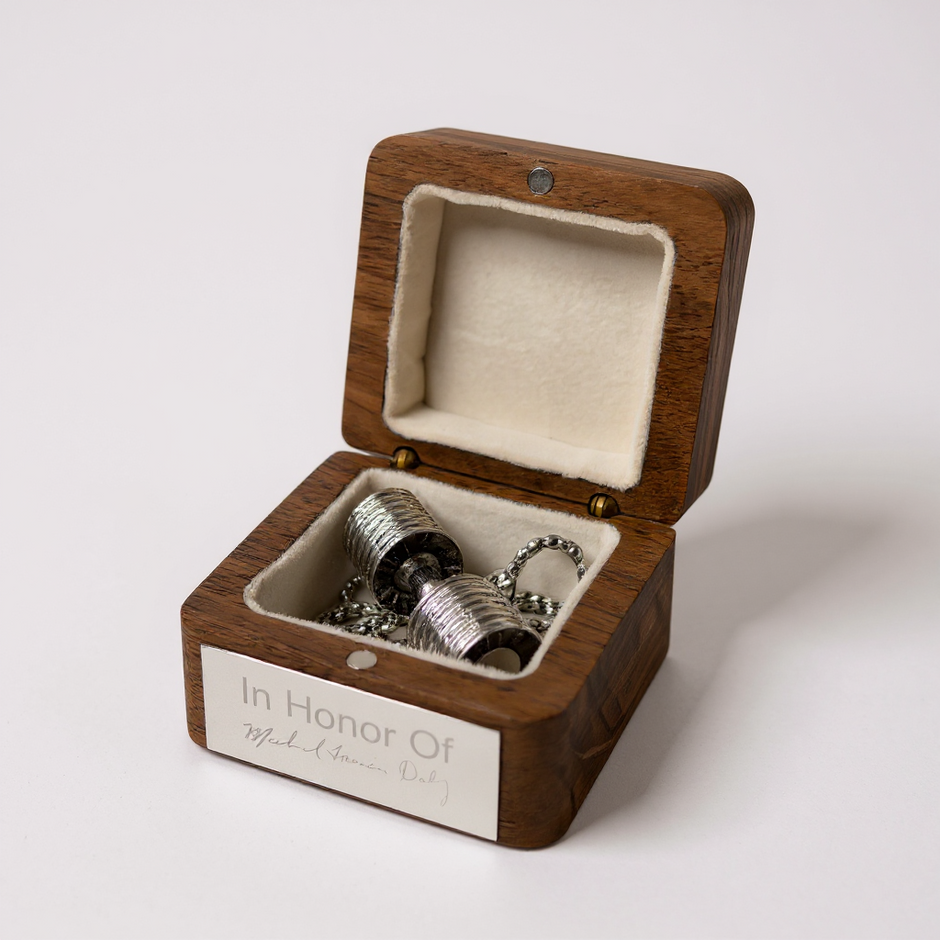 Personalised Oversized Dumbbell Necklace | Silver or Gold