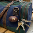 Personalised Brown Vintage Leather Rugby Ball Keyring