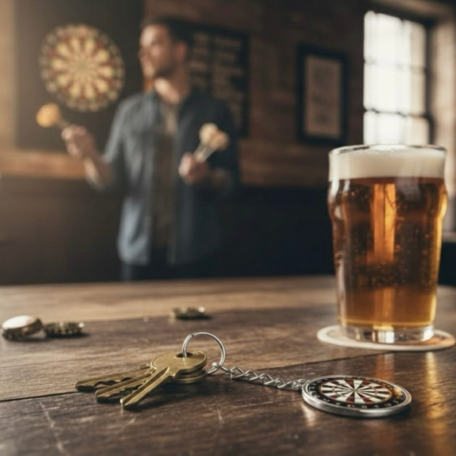 Personalised Dartboard Darts Key Chain/Keyring