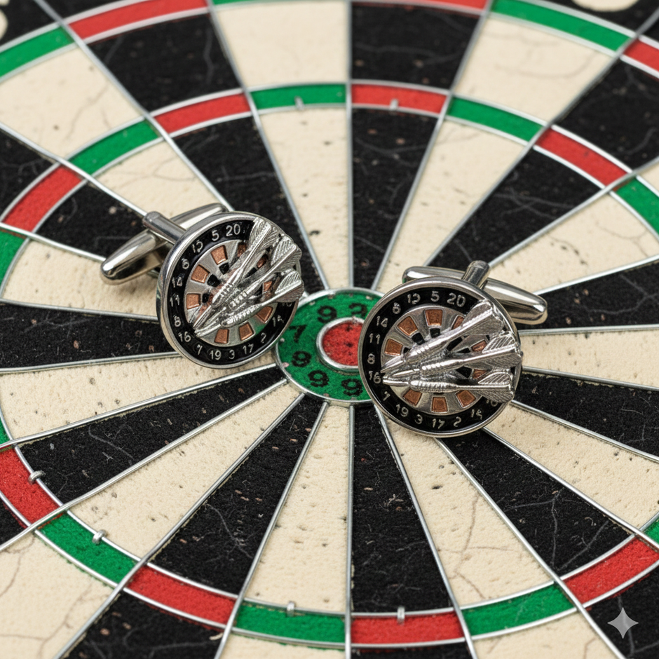 Personalised Dartboard With Darts Cufflinks