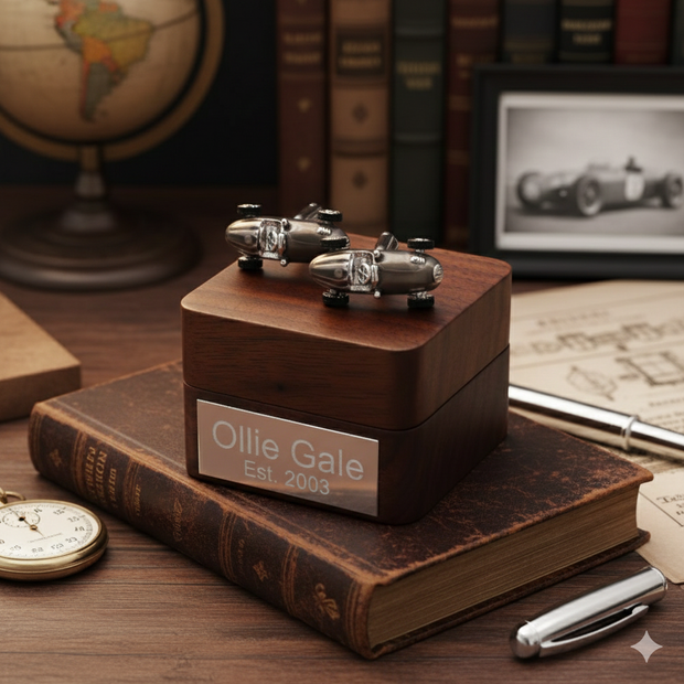 Personalised Retro F1 Motor Racing Cufflinks