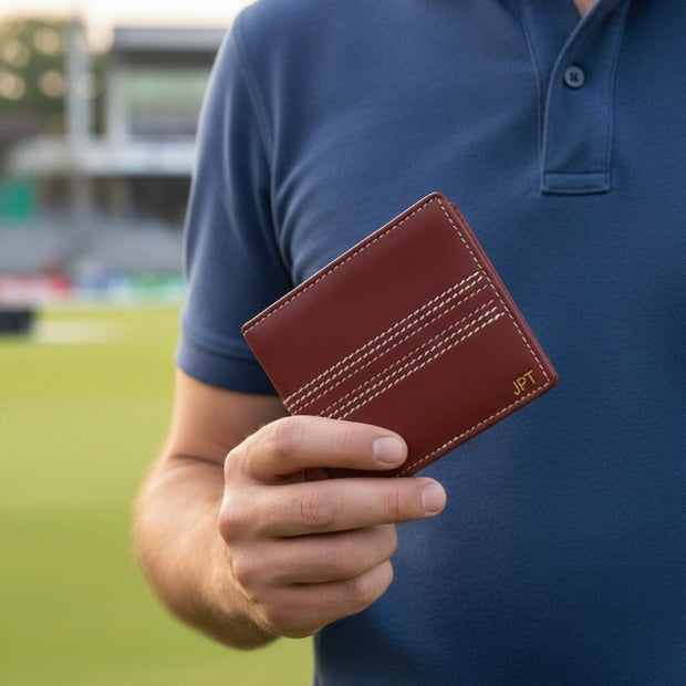Personalised Vintage Leather Cricket Wallet