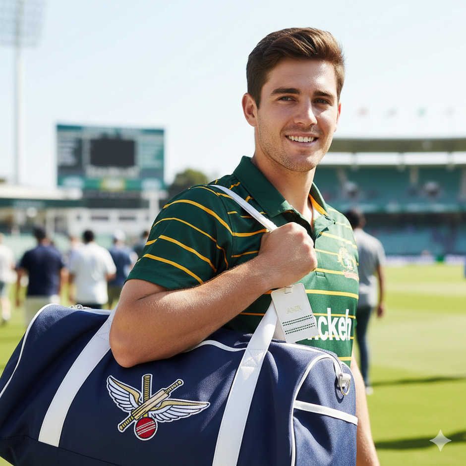 Personalised White Cricket Luggage Tag