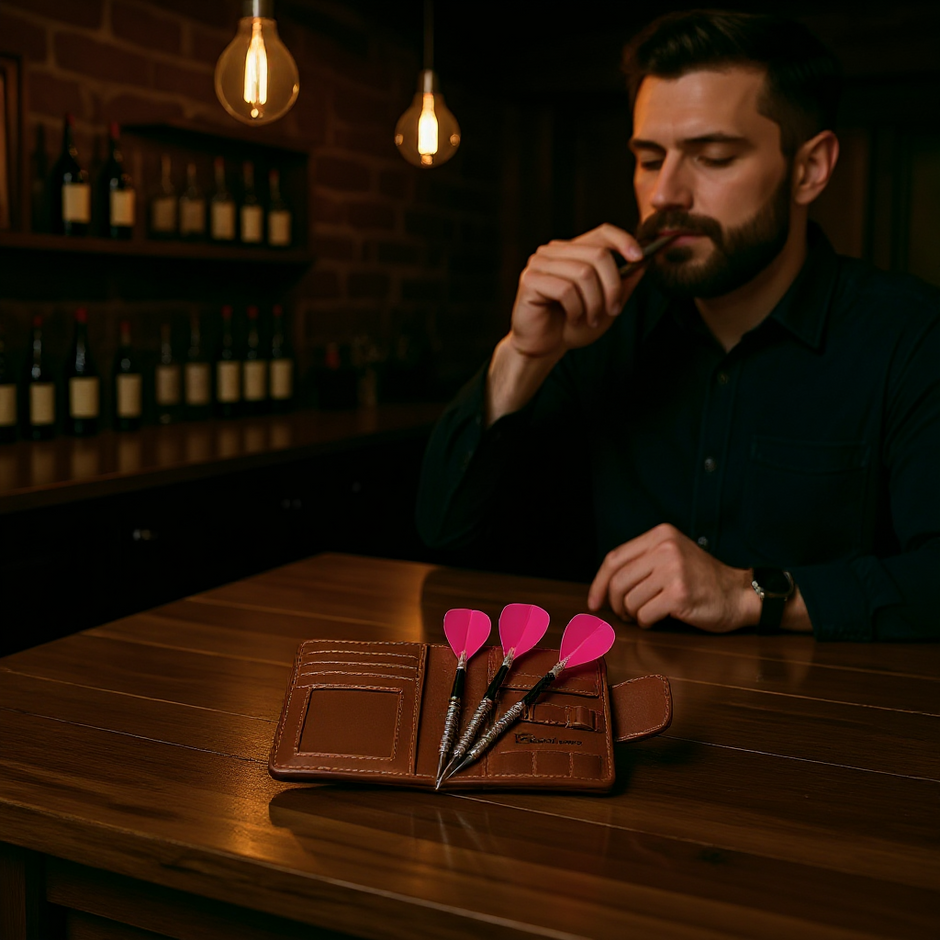 Personalised Leather Darts Wallet Case