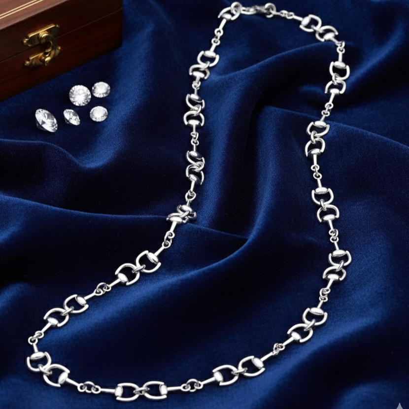 Silver Or Gold Personalised Snaffle Bit Necklace