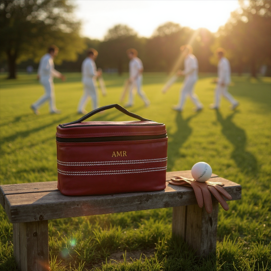 Personalised Red Cricket Insulated Lunch Bag