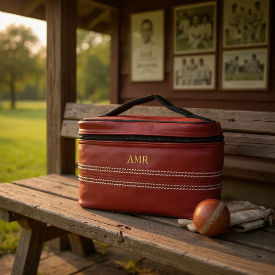 Personalised Red Cricket Insulated Lunch Bag