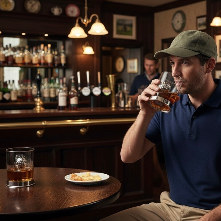 Personalised Golf Whisky Glass | Unique Golf BALL Motif