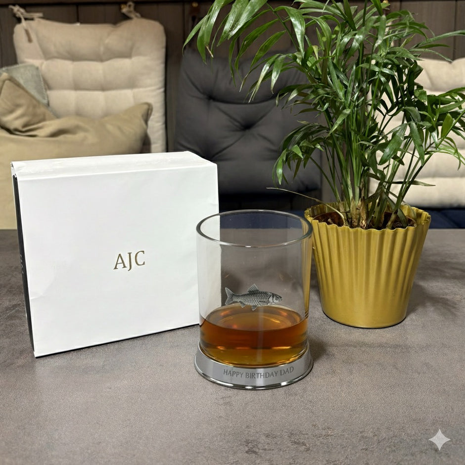 Personalised Fish Whisky Glass | Unique Fishing Gift UK
