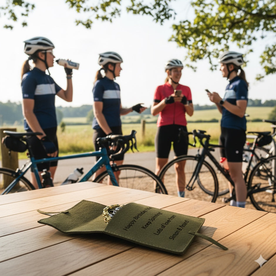 Personalised Cycling Gadget with Calf Leather Pouch | The Perfect Gift for Cyclists