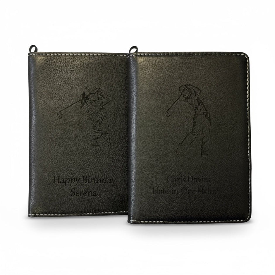 Personalised Leather Golf Scorecard: Handmade Luxury Golf Gift