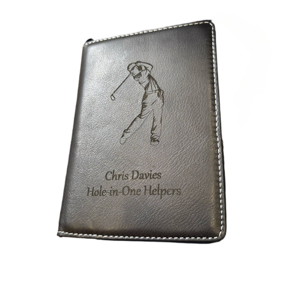 Personalised Leather Golf Scorecard: Handmade Luxury Golf Gift