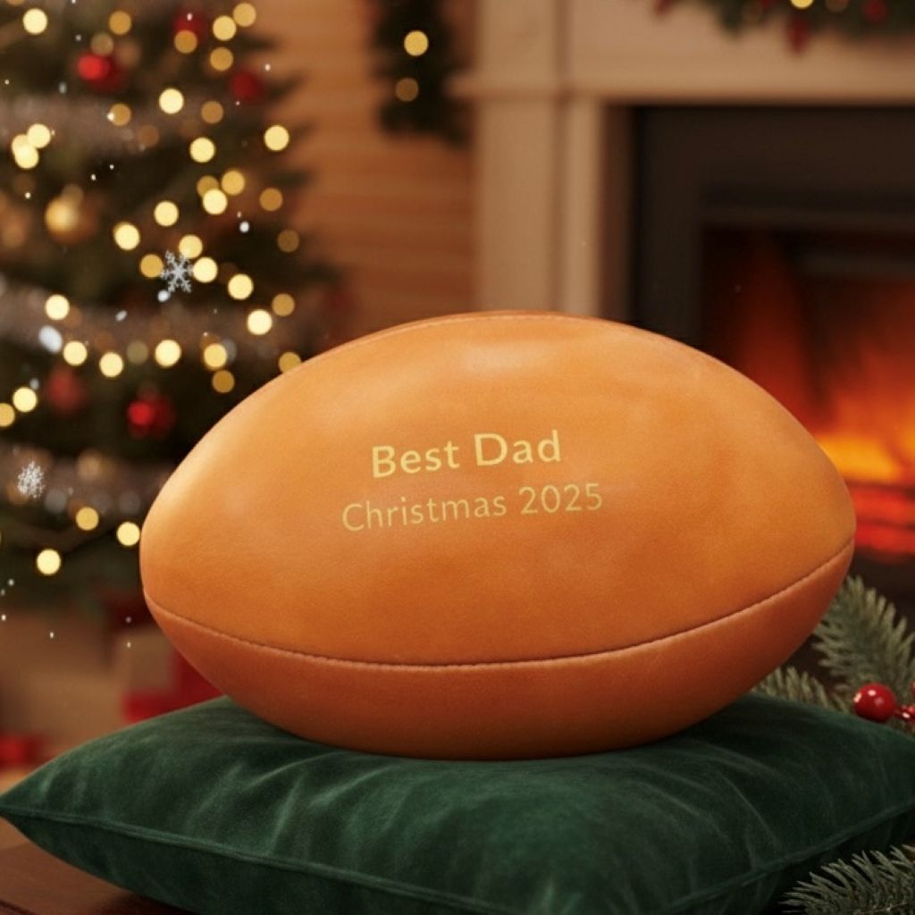 Personalised Vintage Tan Leather Rugby Ball – Monster Sporting Gifts
