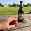 Personalised Half Cricket Ball Bottle Opener - Monogrammed Leather Cricket Gift