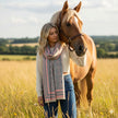 Snaffle Bit Print Scarf (Grey & Pink)
