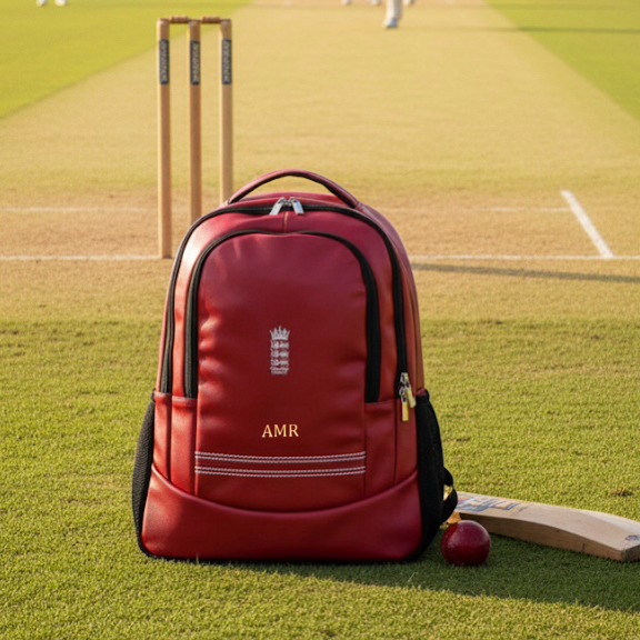 Personalised England Cricket Red Rucksack