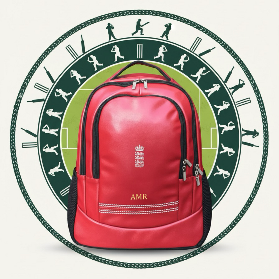 Personalised England Cricket Red Rucksack