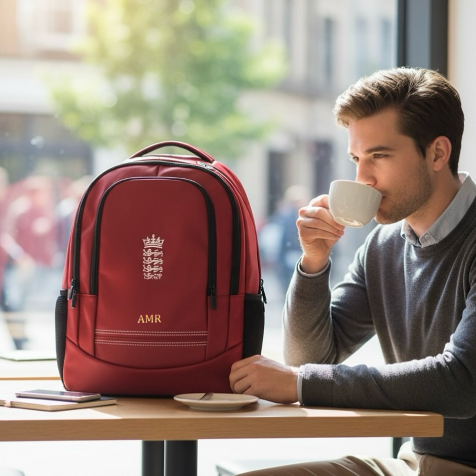 England Rucksack Personalised England Cricket Red Rucksack – Monster Sporting Gifts
