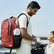 Personalised Cricket Red Rucksack