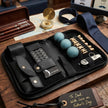 Luxury Personalised Golf Gift Set – PU Leather Golf Accessories Case – Father’s Day Gift for Dad Golfer