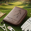 Luxury Personalised Golf Gift Set – PU Leather Golf Accessories Case – Father’s Day Gift for Dad Golfer