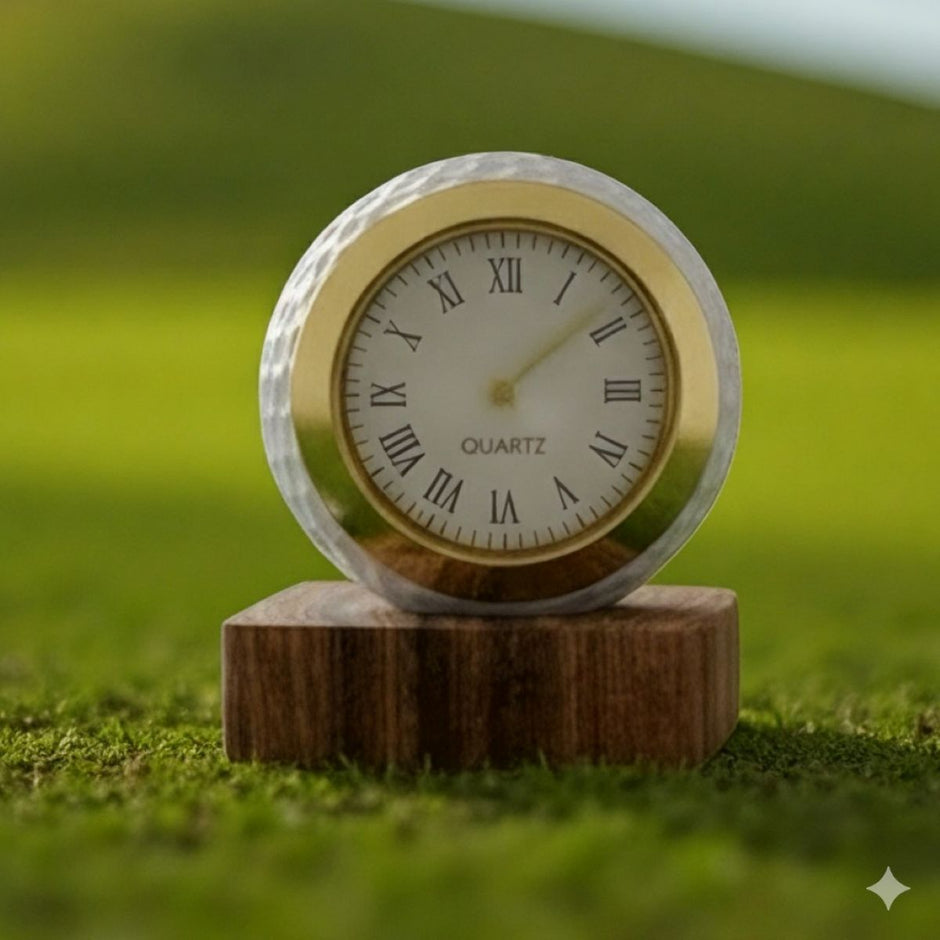 Personalised Golf Ball Clock – Engraved Commemorative Gift