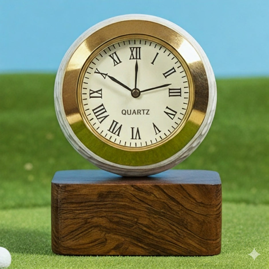 Personalised Golf Ball Clock – Engraved Commemorative Gift
