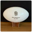 Personalised White Leather Rugby Ball With Your Logo & Text