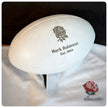 Personalised White Leather Rugby Ball With Your Logo & Text