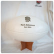Personalised White Leather Rugby Ball With Your Logo & Text