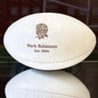 Personalised White Leather Rugby Ball With Your Logo & Text