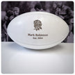 Personalised White Leather Rugby Ball With Your Logo & Text