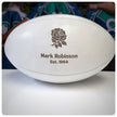 Personalised White Leather Rugby Ball With Your Logo & Text