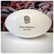 Personalised White Leather Rugby Ball With Your Logo & Text